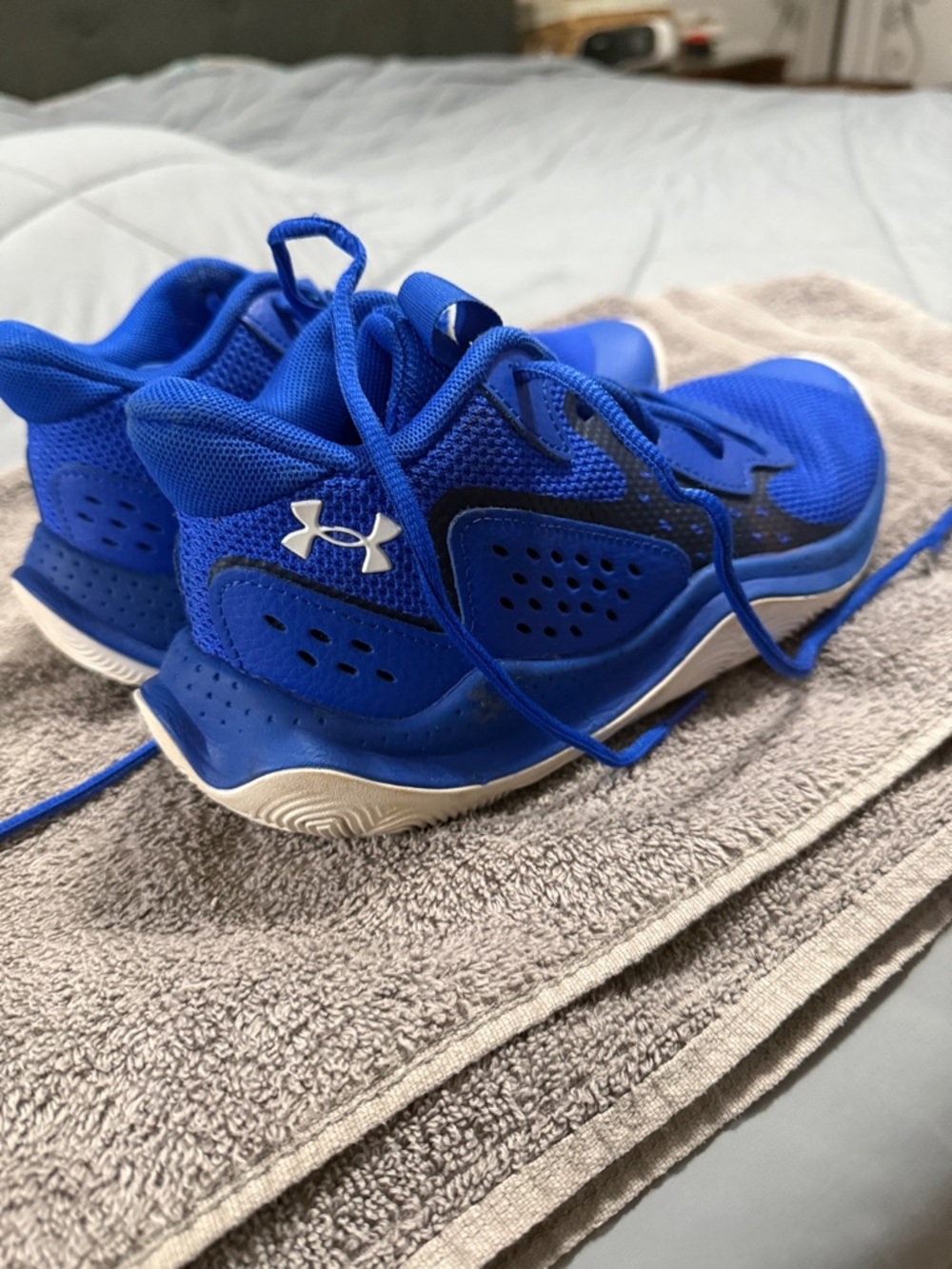 Under Armour Kids Blue Athletic Sneakers with White Accents